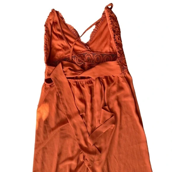 Gorgeous Blashe Orange Wide Leg Open Back Jumpsuit - Picture 5 of 12